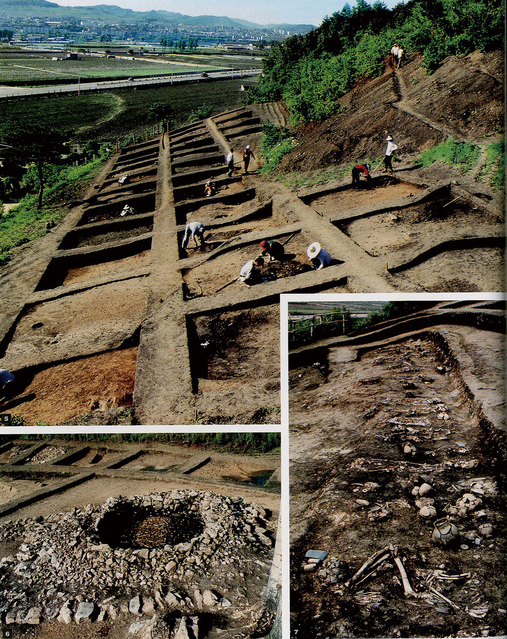 Excavation scene of 'Wanfabozi Relic' On the left lower is Goguryeo Fangtanshikuangjishimu (source : Jilin Provincial Archives Research Institute(2008))