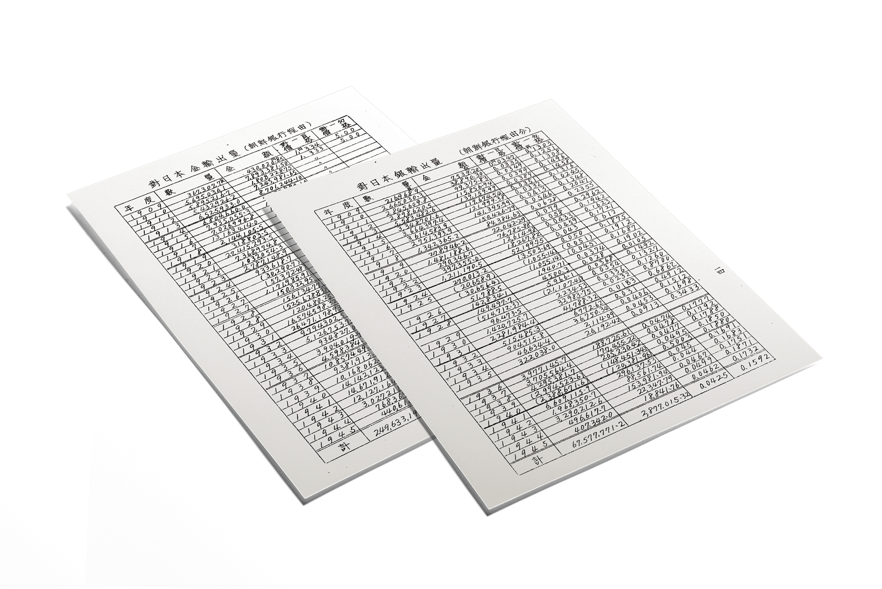 The amount of gold and silver taken out by Japan via the Chosun Bank (『Claim for Japan's Compensation』, source: Northeast Asian History Foundation)