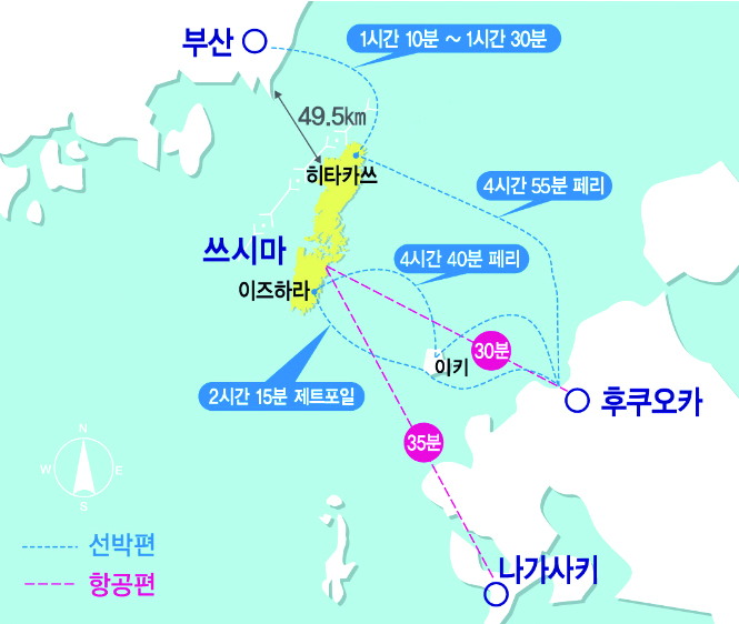 쓰시마부산사무소 홈페이지 내 교통정보