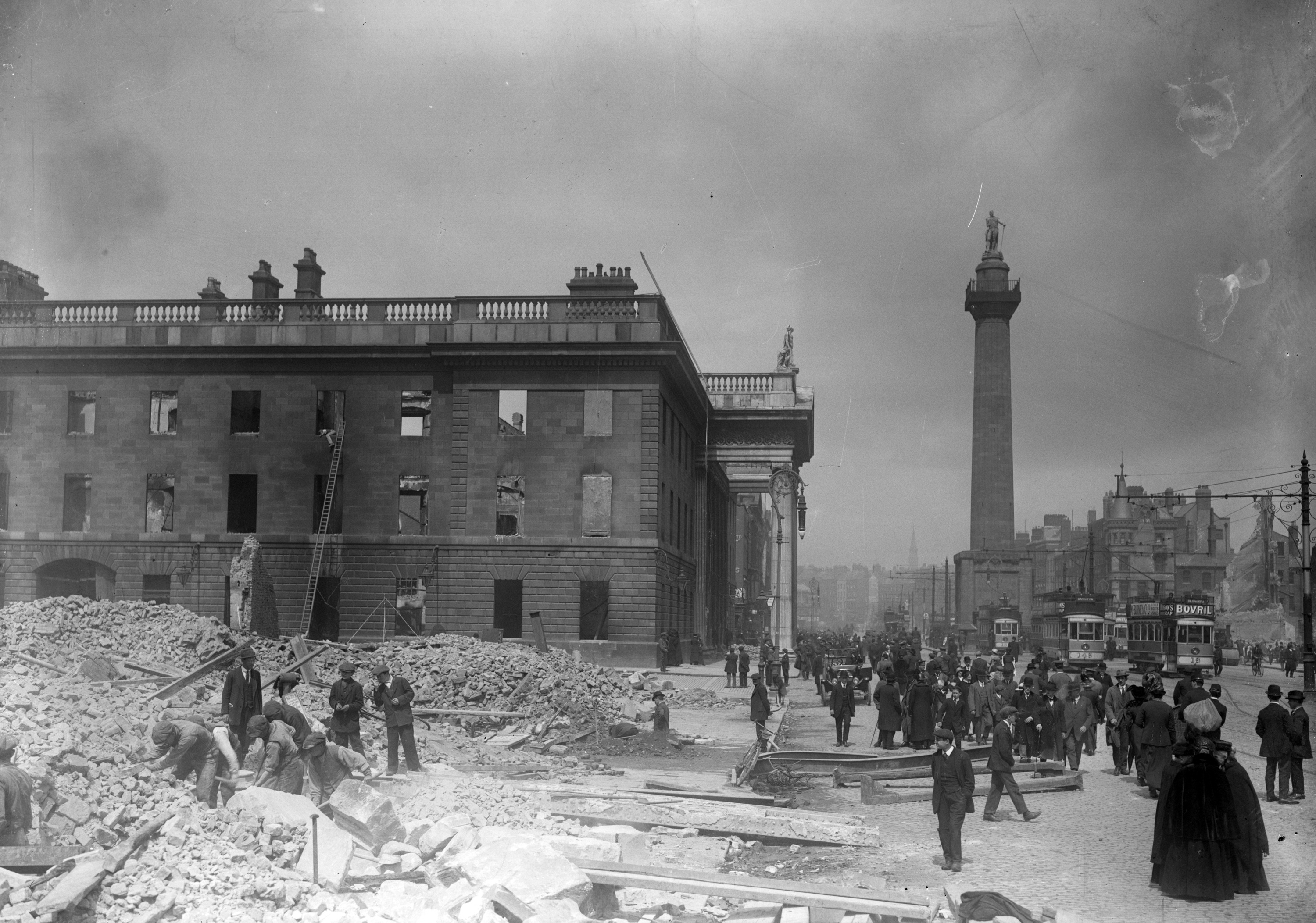 The General Post Office Destroyed in Repression of Rising by British Army (Source : National Library of Ireland on The Commons)