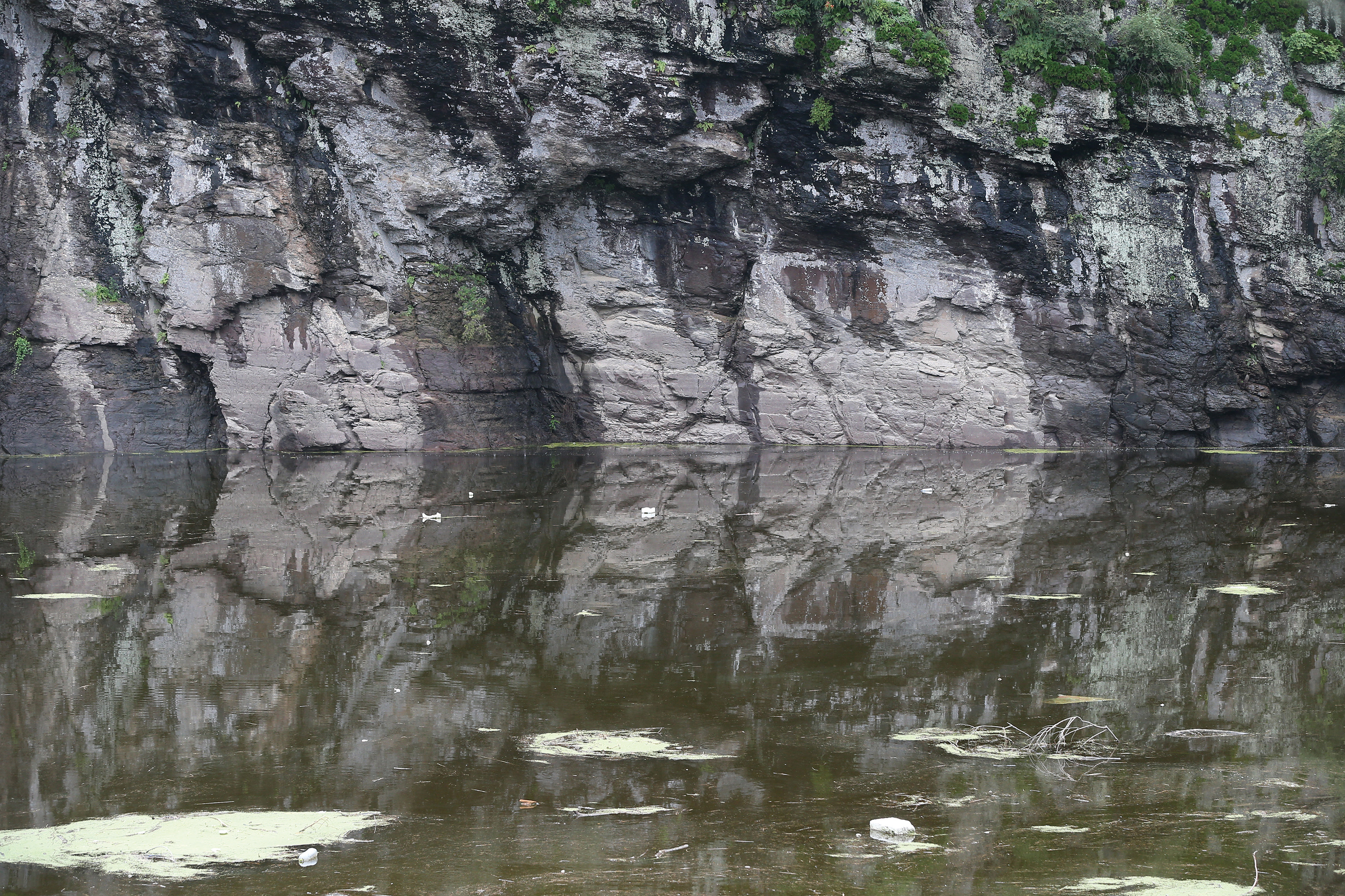 The fully submerged Bangudae Petroglyph Rock (2020.7.28.) ⓒYonhapnews