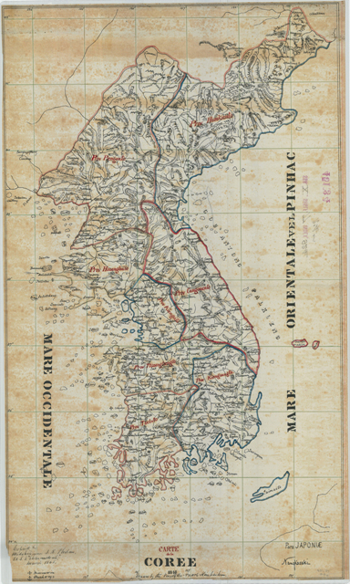 「조선전도 CARTE de la COREE」(1868) 미국 국립문서기록보관청 소장