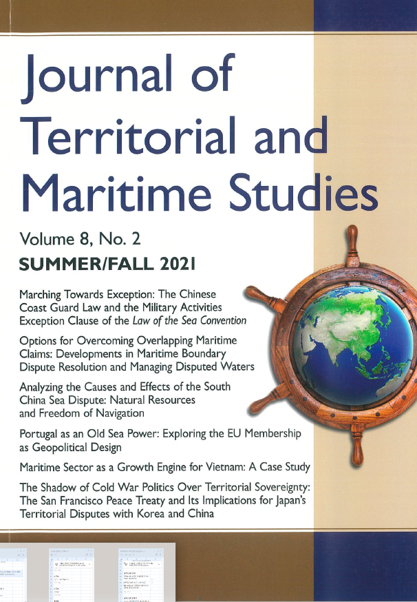 Journal of Territorial and Maritime Studies Vol 8-2 표지